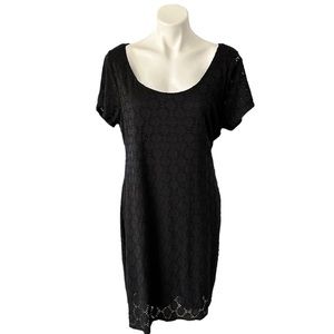 Isaac Mizrahi Black Eyelet Lace Dress Size XXL NWT